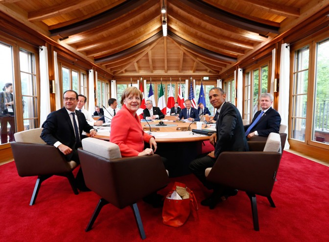 G7 Gipfel in Elmau Merkel Obama Holland