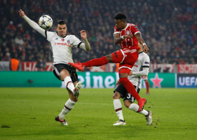 Besiktas' Pepe and Bayern Munich's David Alaba
