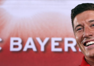 soccer player Lewandowski news conference in Munich