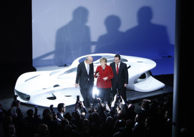 Daimler AG CEO Zetsche, Angela Merkel, Mappus 125th birthday of automobile in Stuttgart